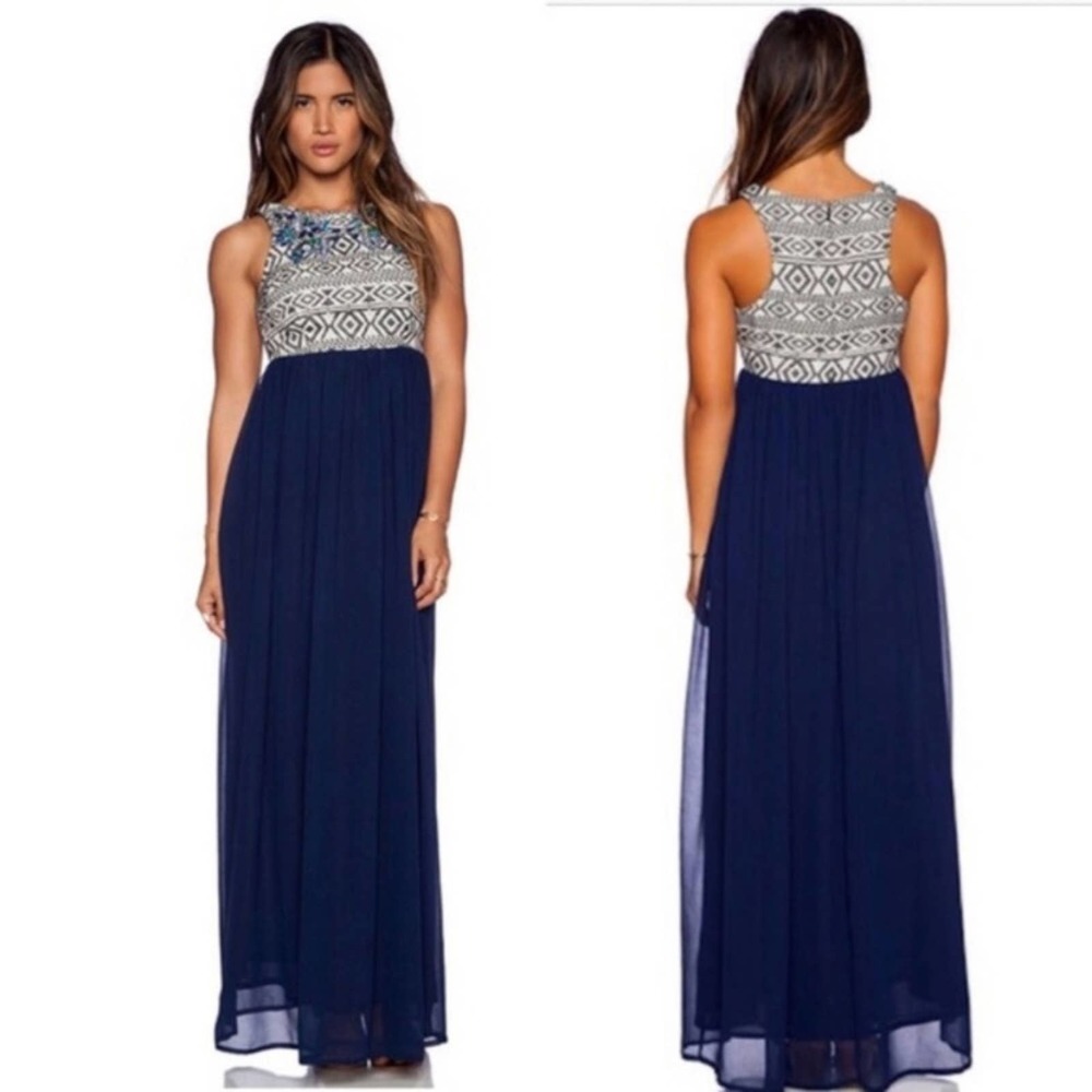 NWT Tularosa Bejeweled Embroidered Maxi Dress Size Small